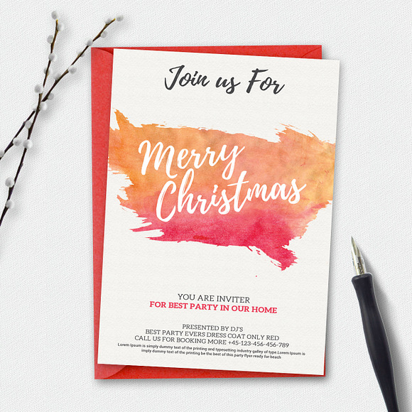 10 Christmas Party Invitation Cards in Card Templates - product preview 9