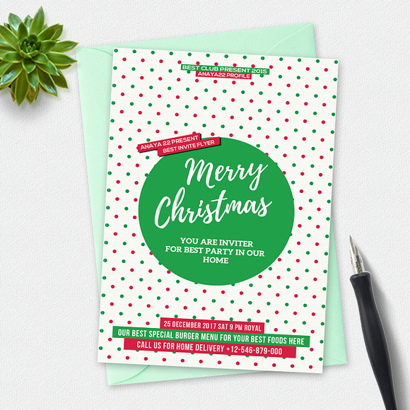 10 Christmas Party Invitation Cards in Card Templates - product preview 11