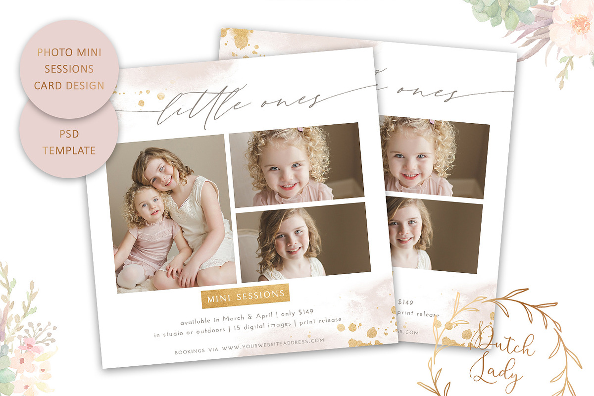 PSD Photo Session Card Template #52 in Card Templates - product preview 8