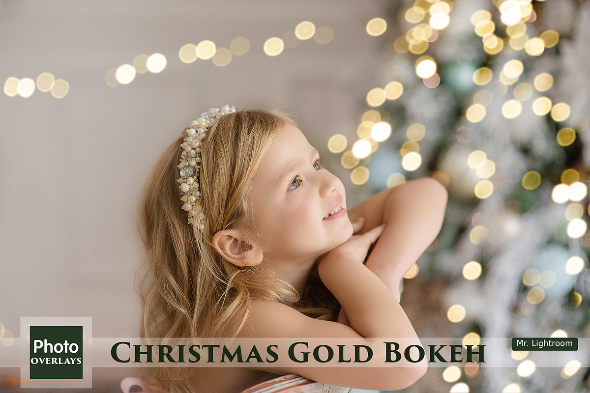 60 Christmas Gold Bokeh Overlays in Add-Ons - product preview 8