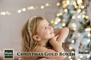 60 Christmas Gold Bokeh Overlays