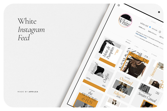 WHITE Instagram Feed in Instagram Templates - product preview 5