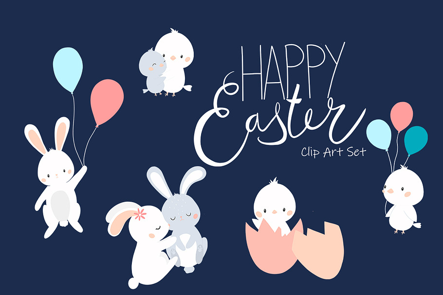 Happy Easter Clip Art Set