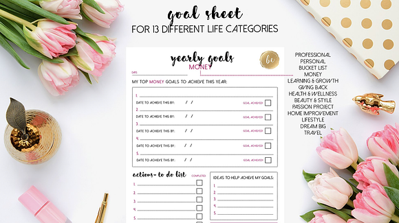 2020 Goals & Yearly Planner in Stationery Templates - product preview 1
