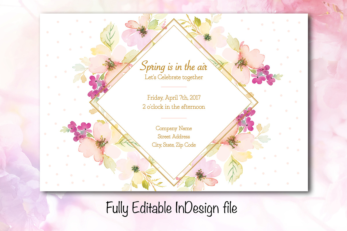 Gorgeous Floral Spring Party Invite in Card Templates - product preview 8