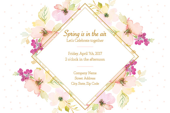 Gorgeous Floral Spring Party Invite in Card Templates - product preview 1