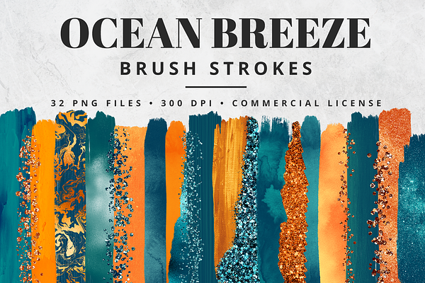 Ocean Breeze Brush Stroke Set