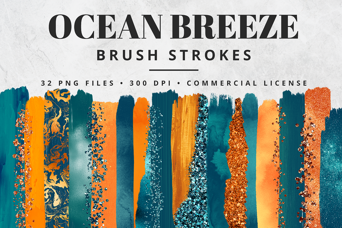 Ocean Breeze Brush Stroke Set in Objects - product preview 8