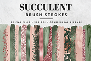 Succulent Brush Stroke Set