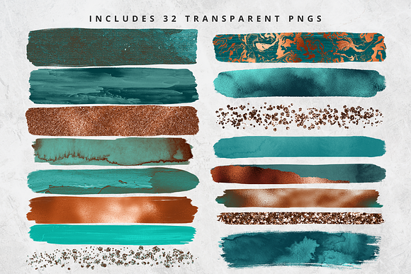 Rusted Copper Brush Stroke Set in Objects - product preview 2