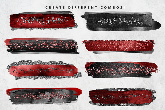 Red & Black Brush Stroke Set in Objects - product preview 3