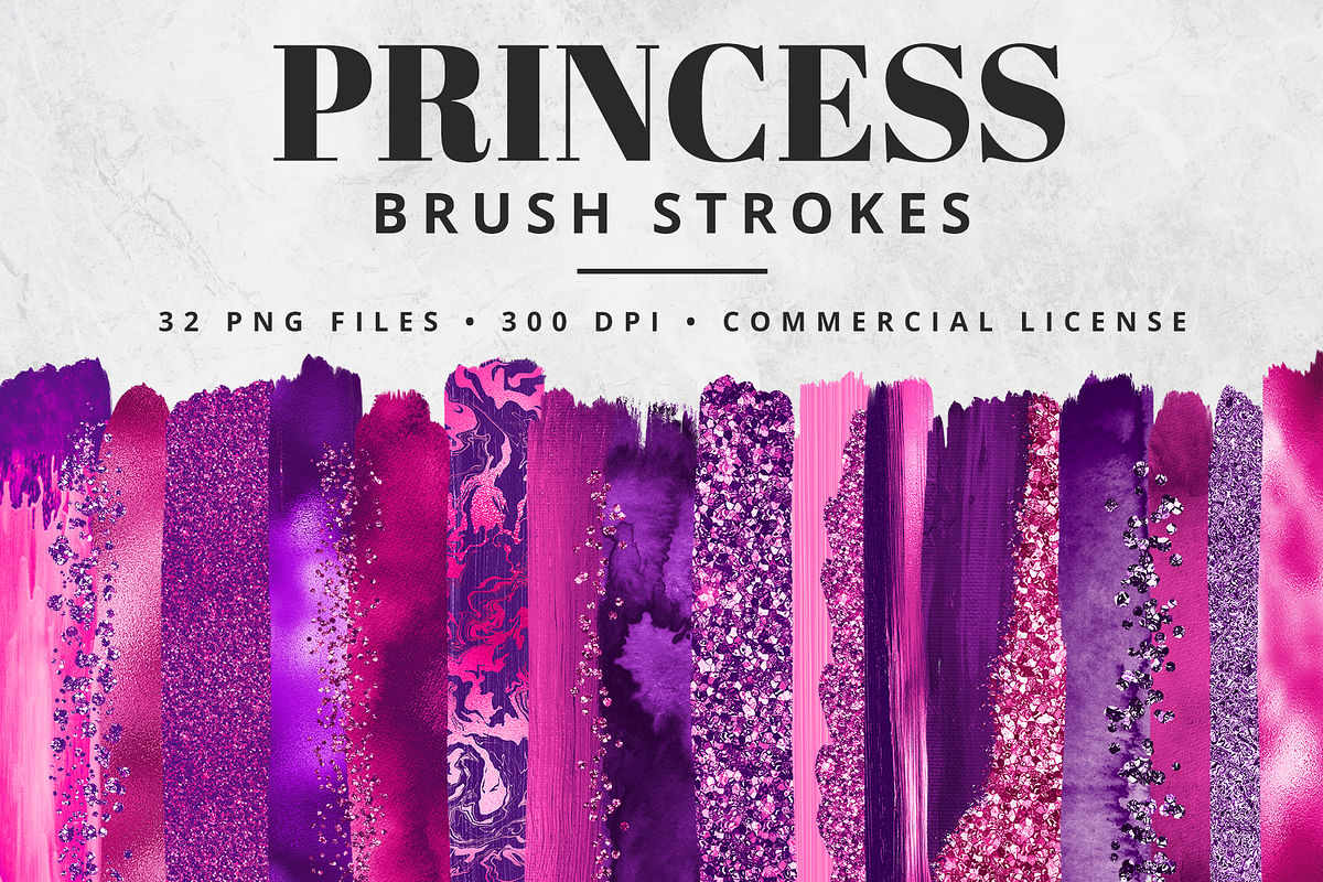Princess Brush Stroke Set in Objects - product preview 8