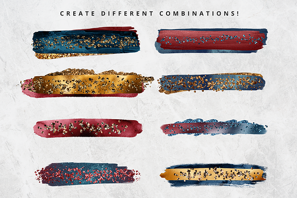 Patriot & Gold Brush Stroke Set in Objects - product preview 3