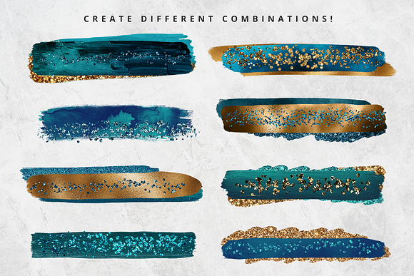 Ocean Gold Brush Stroke Set in Objects - product preview 3