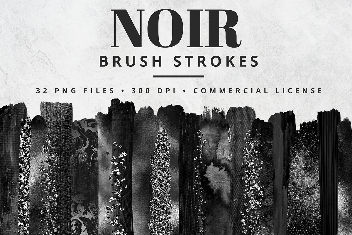 Noir Brush Stroke Set in Objects - product preview 8