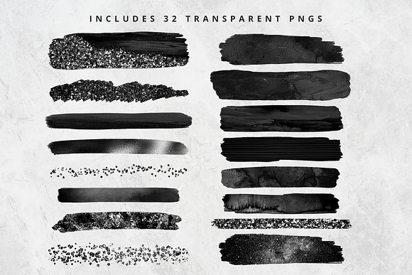 Noir Brush Stroke Set in Objects - product preview 1