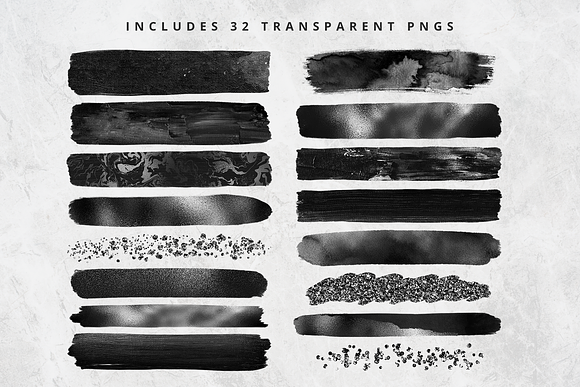 Noir Brush Stroke Set in Objects - product preview 2