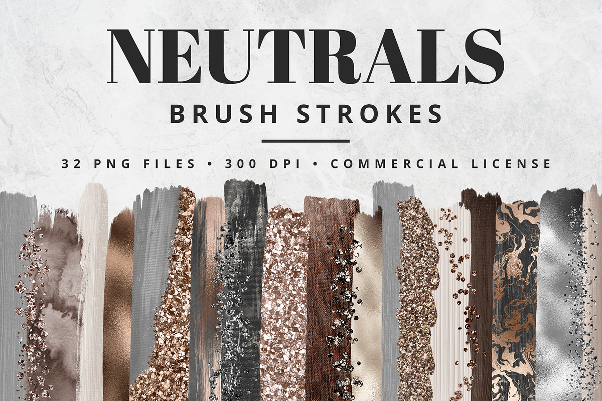 Neutrals Brush Stroke Set in Objects - product preview 8