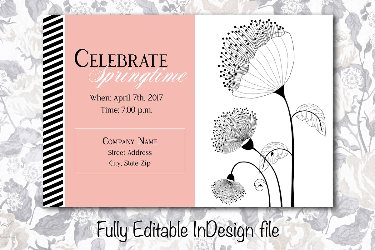 Vintage Floral Spring Party Invite in Card Templates - product preview 8