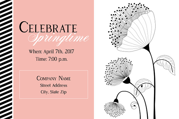 Vintage Floral Spring Party Invite in Card Templates - product preview 1