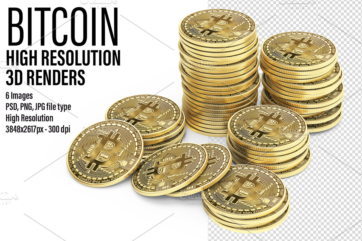 Bitcoin High Resolution 3D renders in Objects - product preview 8
