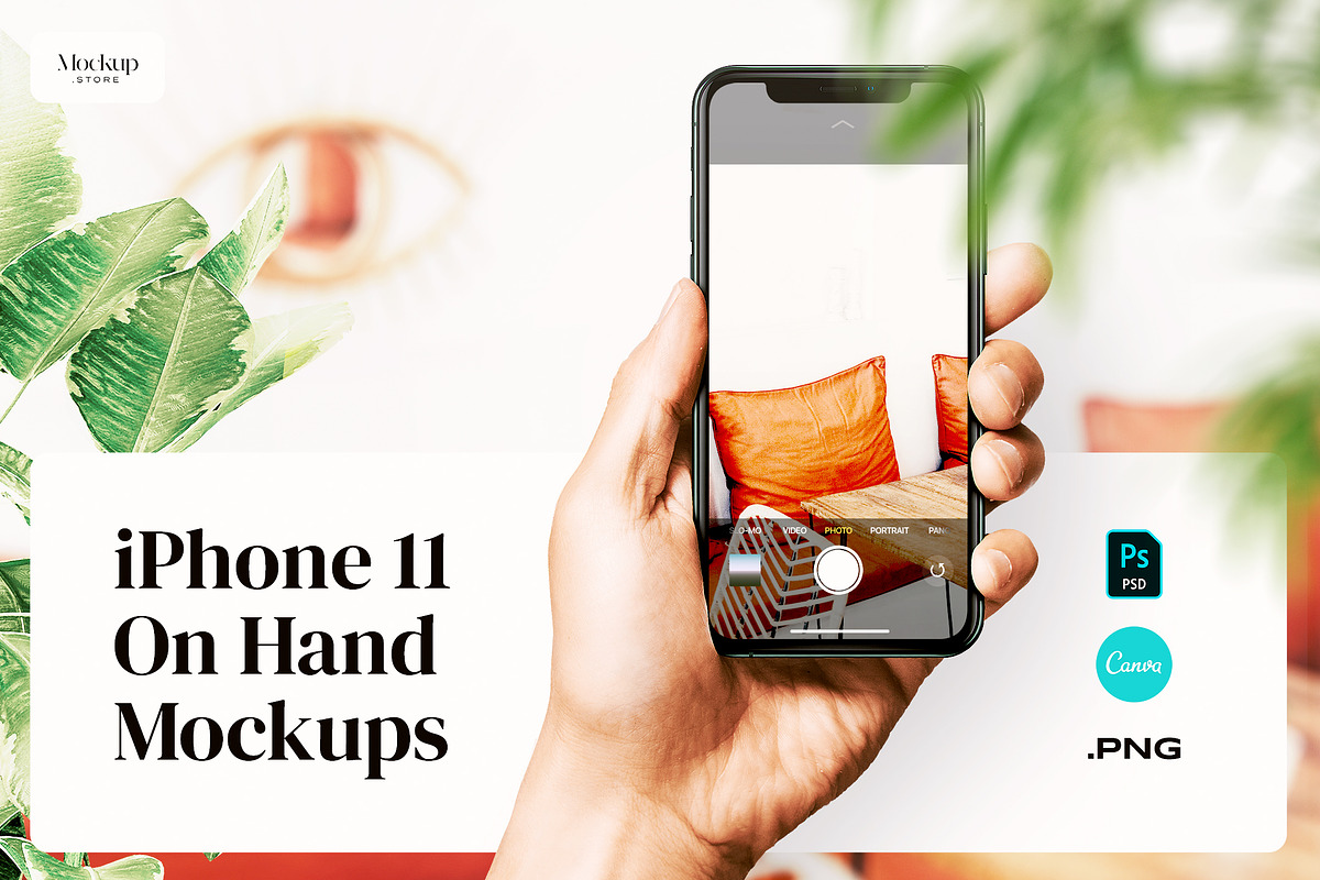 iPhone 11 on hand mockups in Scene Creator Mockups - product preview 8