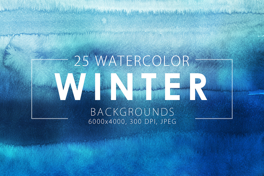 Winter Watercolor Backgrounds in Textures - product preview 8