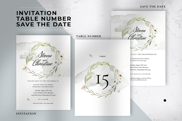 Foliage Wedding Invitation Suite in Wedding Templates - product preview 1