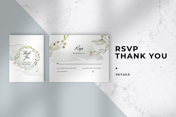 Foliage Wedding Invitation Suite in Wedding Templates - product preview 3