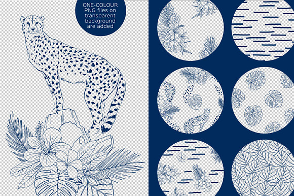 Blue Ink Tropics graphic set in Patterns - product preview 10