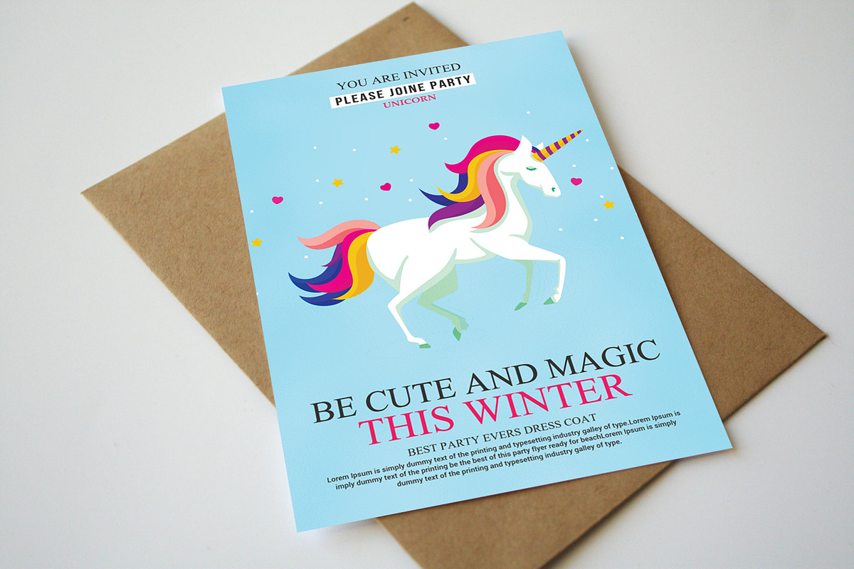 Unicorns Magic Party in Card Templates - product preview 8
