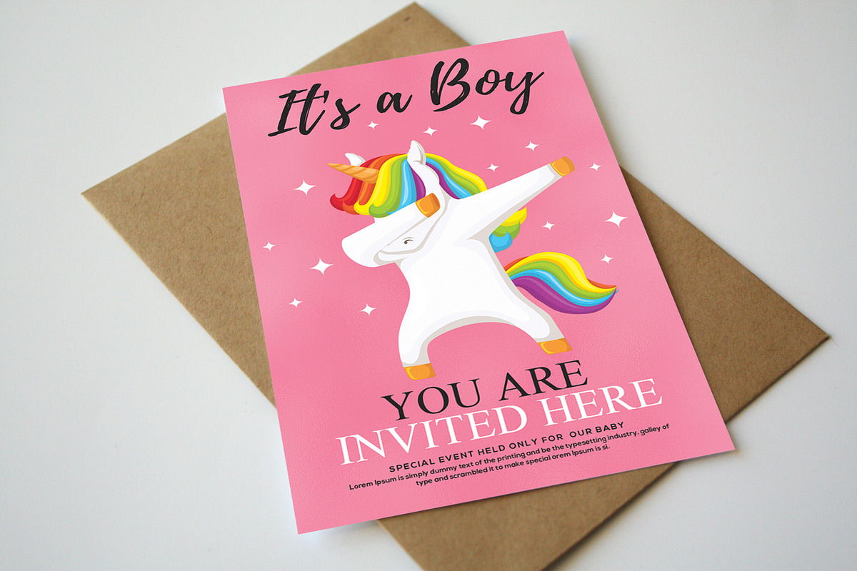 Baby Announcement Card Its a Boy in Card Templates - product preview 8
