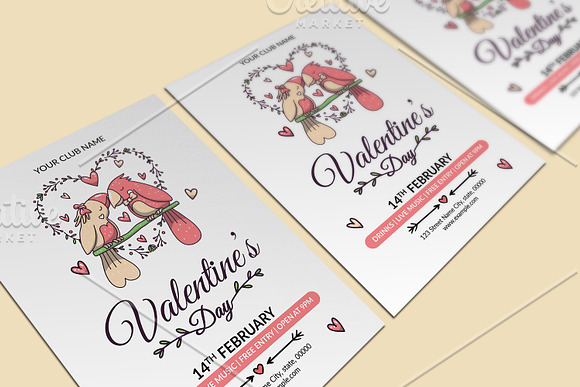 Valentines Day Party Flyer V1133 in Flyer Templates - product preview 1
