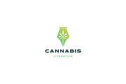 cannabis pen logo vector icon