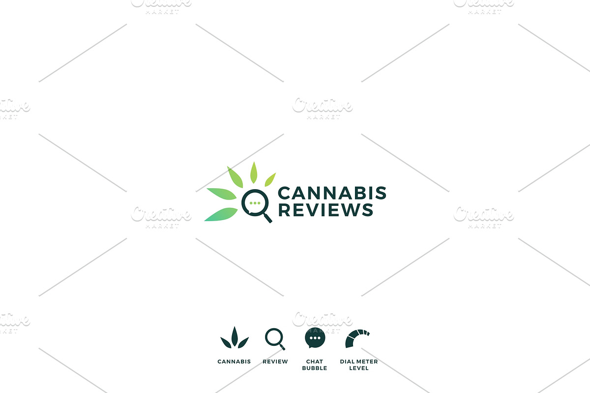cannabis review magnifying glass in Logo Templates - product preview 8
