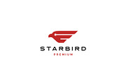 star bird wing logo vector icon