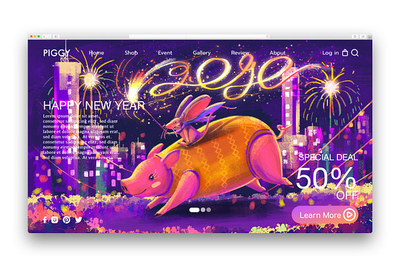 illustration for happy new year 2020 in Illustrations - product preview 1