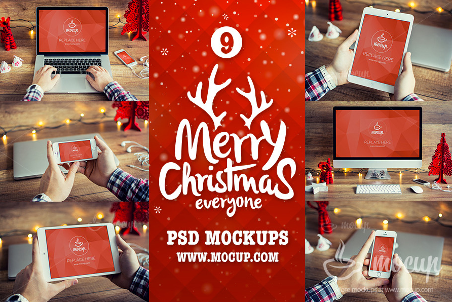 9 PSD Mockups Christmas