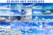 25 Blue sky overlays, background