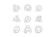 Human resources line icons on white