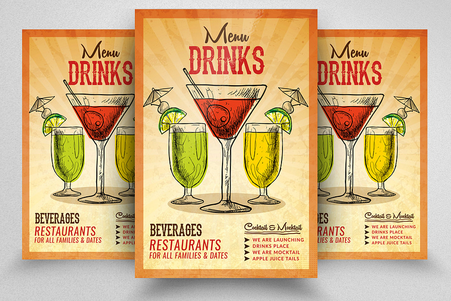 Cold Drink & Beverages Coner Flyer in Flyer Templates - product preview 8