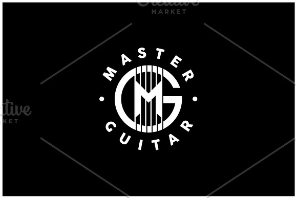 Initial G M Guitar String Music Logo Creative Logo Templates