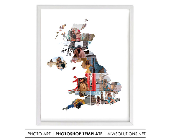 United Kingdom (UK) photo Collage in Stationery Templates - product preview 2