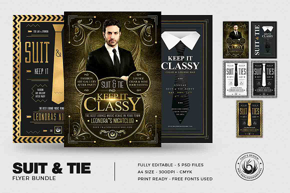 Suit and Tie Flyer Bundle in Flyer Templates - product preview 1