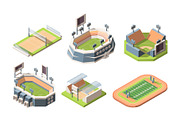 Sports fields, stadiums vector