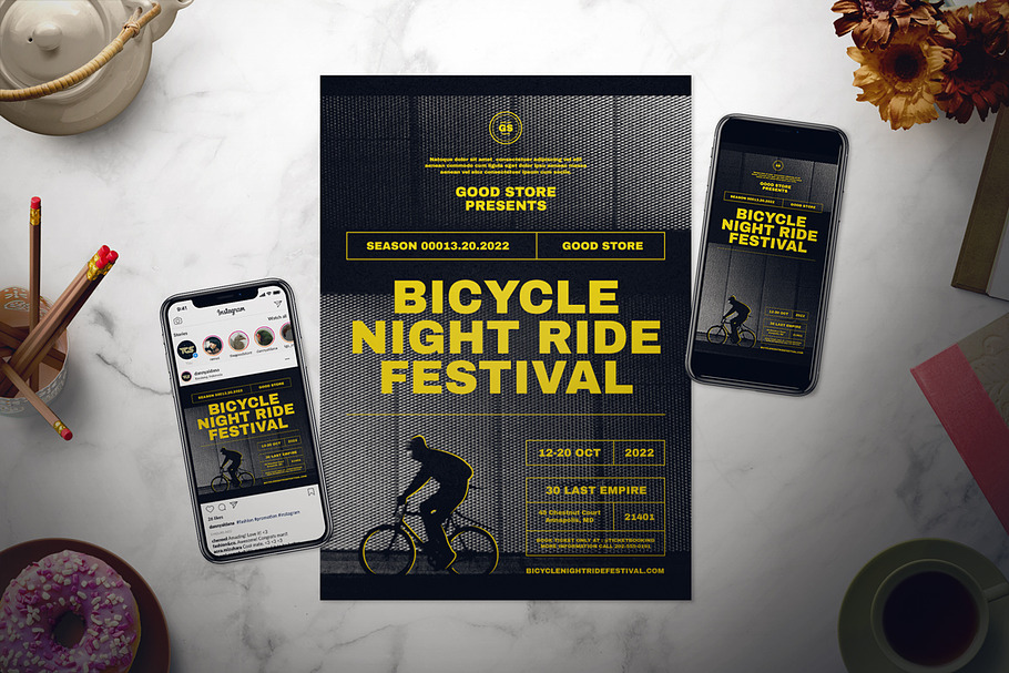 Bicycle Event Flyer Set