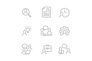 Head hunting line icons on white