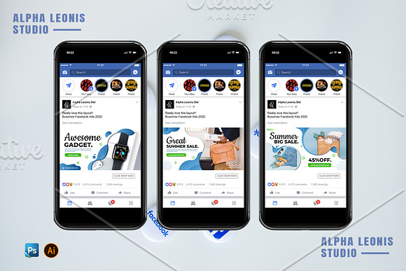 Facebook Ads and Header in Facebook Templates - product preview 9