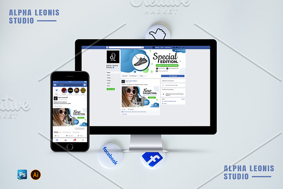 Facebook Ads and Header in Facebook Templates - product preview 10