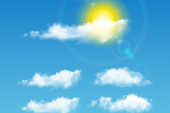 13 Realistic Vector Clouds and Sky in Illustrations - product preview 1